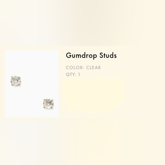 New Kate Spade Gumdrop Sparkly Stud Earrings Golden Clear - Picture 8 of 10